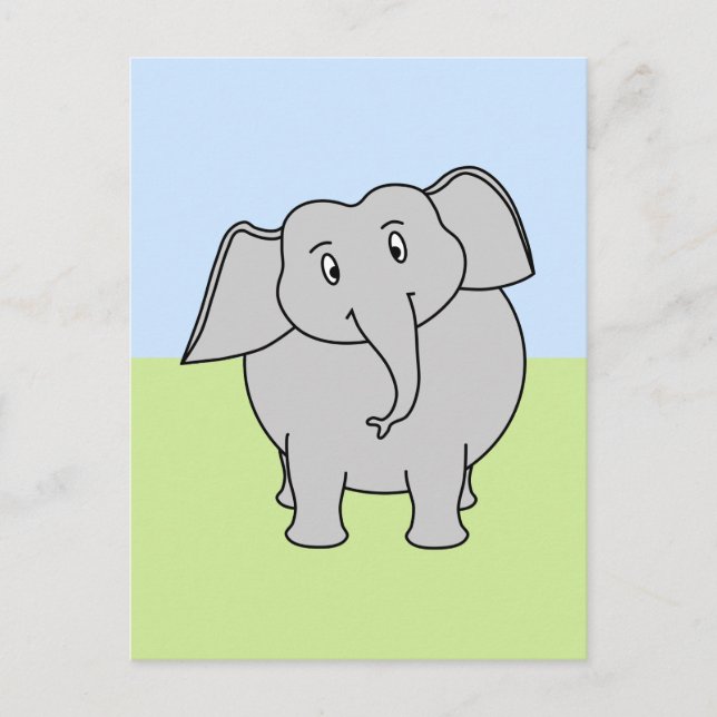 Postal Elefante gris (Anverso)