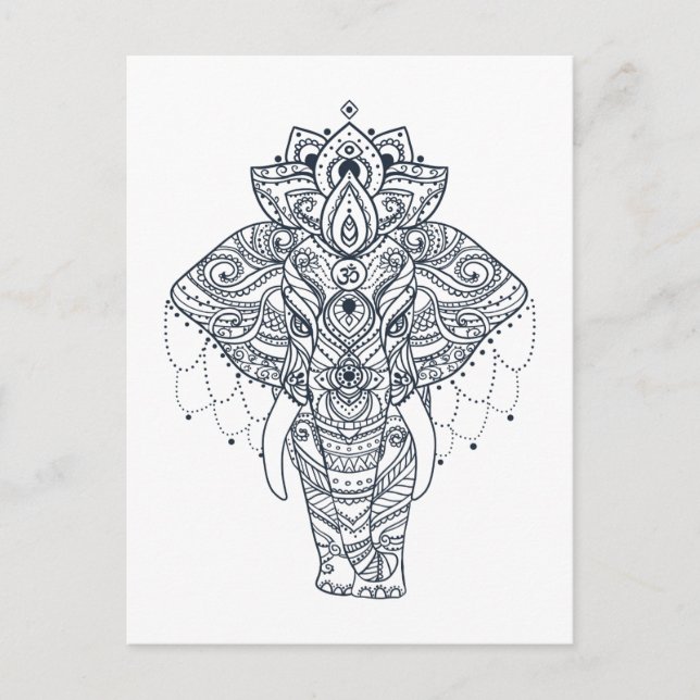 Postal Elefante inspirado (Anverso)