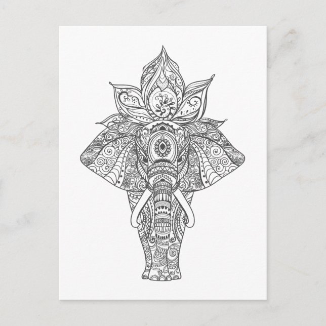 Postal Elefante inspirado (Anverso)