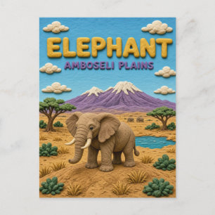 Postal Elefante Llanuras de Amboseli Moderno KlayKoo