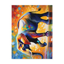 Elefante majestuoso arte salvaje africano vibrante