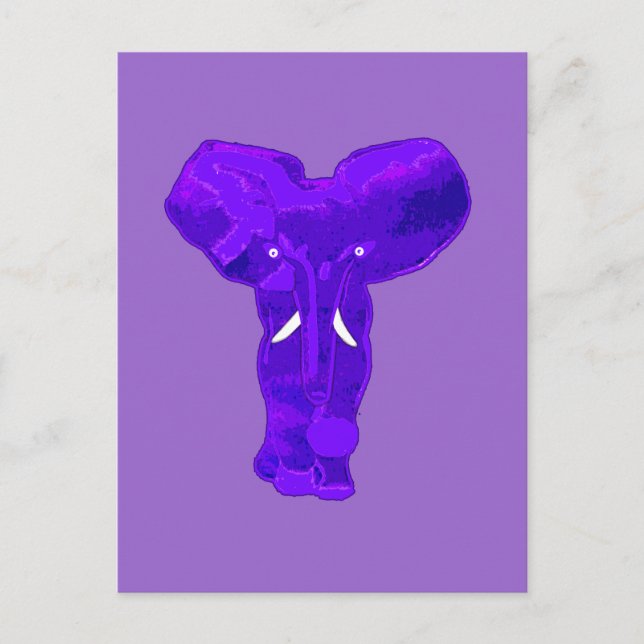Postal Elefante morado en camisetas de T, ropa de bebé (Anverso)