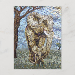 Postal Elefante mosaico