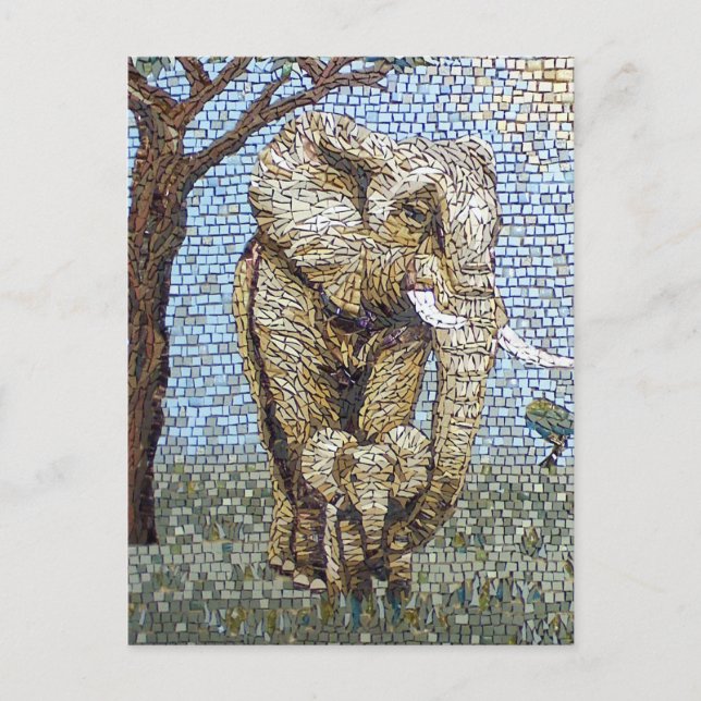 Postal Elefante mosaico (Anverso)