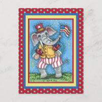 ELEFANTE PATRIÓTICO CUIDADO ONDEANDO LA BANDERA ES