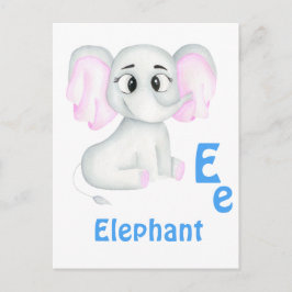 Postal Elefante personaliza ABC: Letra E - Agrega tu nomb