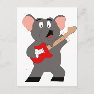 Postal Elefante personalizado con guitarra