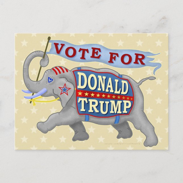 Postal Elefante republicano Donald Trump presidente 2024 (Anverso)