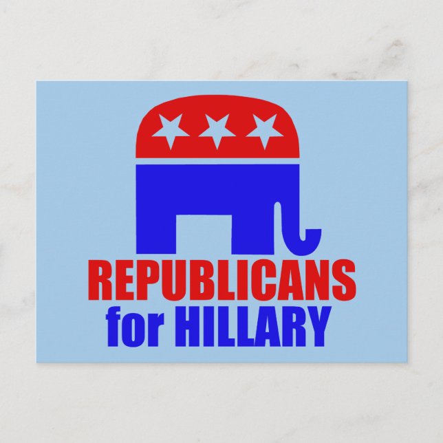 Postal Elefante republicano para Hillary Clinton (Anverso)