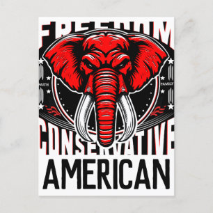 Postal Elefante Rojo   Conservador de la libertad de fami
