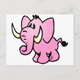 Postal Elefante rosa