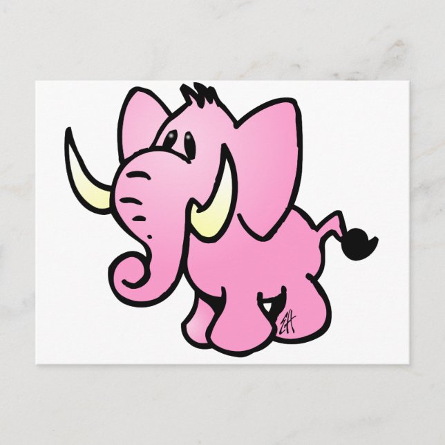 Postal Elefante rosa (Anverso)