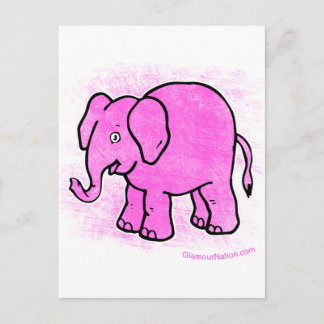 Postal elefante rosa