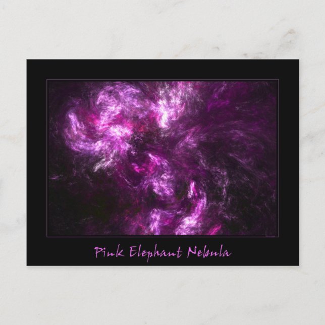 Postal Elefante rosa Nebulosa (Anverso)