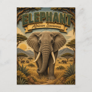 Postal Elefante Sabana Africana POPCUT