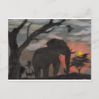 Postal Elefante Sombra