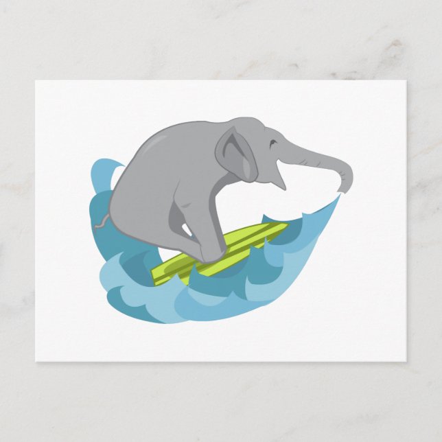 Postal Elefante Surfer (Anverso)