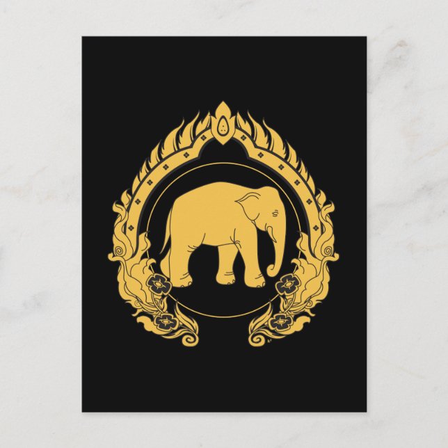 Postal Elefante tailandés (Anverso)