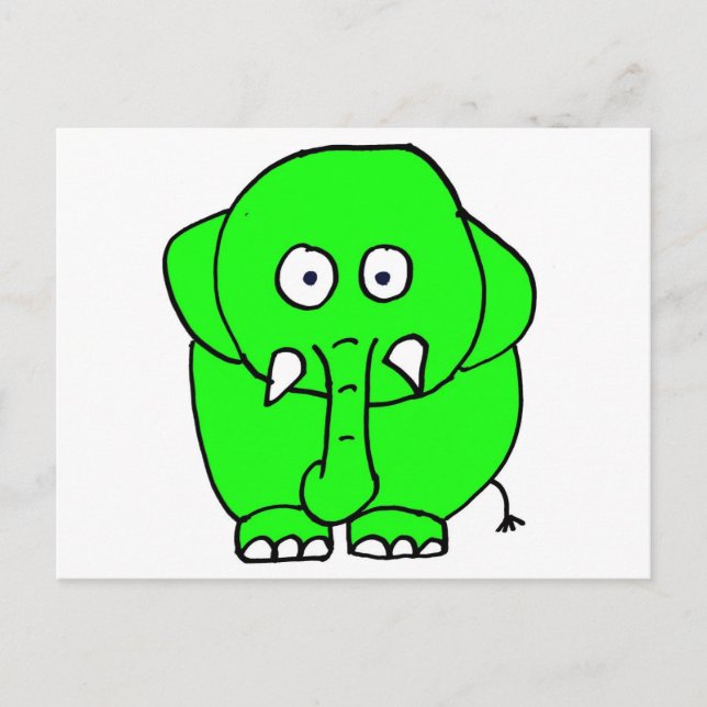 Postal Elefante verde (Anverso)