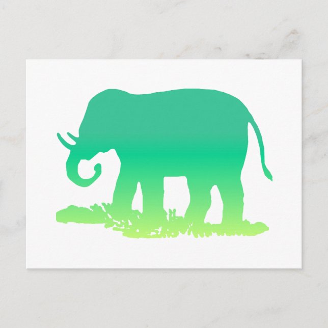 Postal Elefante verde (Anverso)