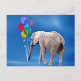 Postal Elefante y globos