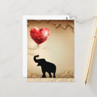 Elefante y globos con forma de corazón de San Vale