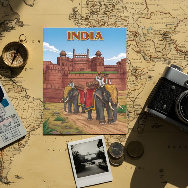 Postal Elefantes cargando a los jinetes (Subido por el creador)