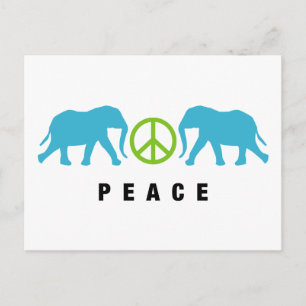 Postal Elefantes con paz
