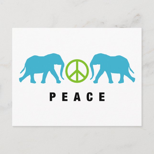 Postal Elefantes con paz (Anverso)