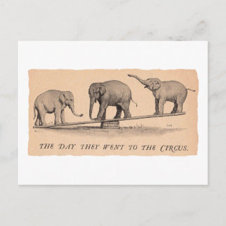 Postal elefantes de circo