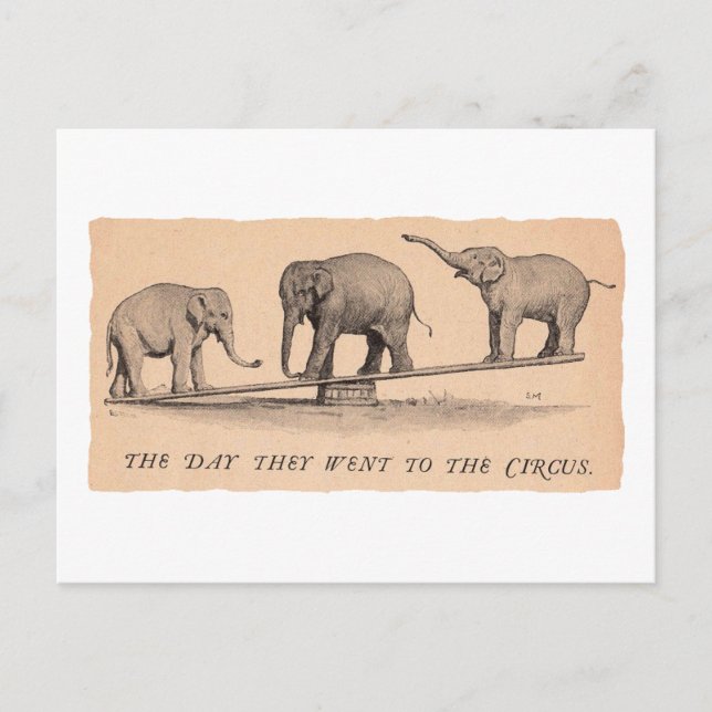 Postal elefantes de circo (Anverso)