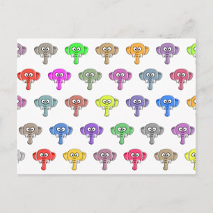 Postal Elefantes de colores