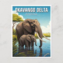 Postal Elefantes del Delta del Okavango Botsuana