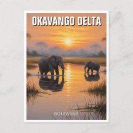 Postal Elefantes del Delta del Okavango Botsuana