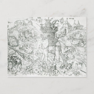 Postal Elefantes en guerra