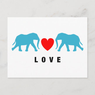 Postal Elefantes enamorados