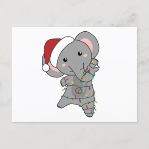 Postal Elefantes Navidades de Elefantes Niegan a los Anim
