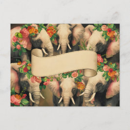 Postal Elefantes Retro Vintage