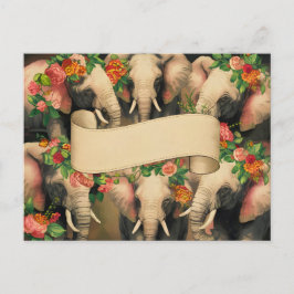 Postal Elefantes Retro Vintage