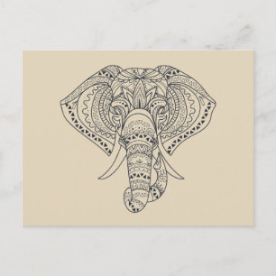 Postal Elefantes tribales de animales africanos