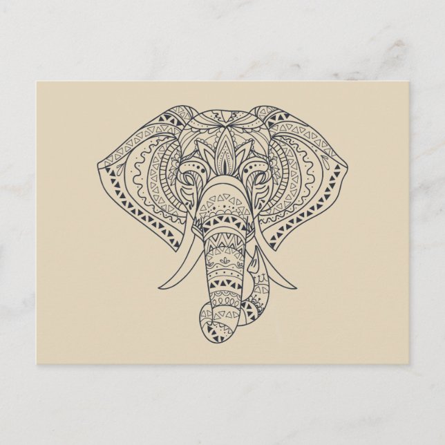 Postal Elefantes tribales de animales africanos (Anverso)
