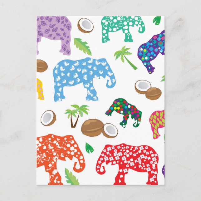 Postal Elefantes tropicales (Anverso)