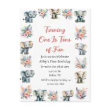 Elefantes y flores de la selva boho cumpleaños