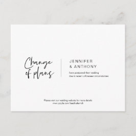 Postal Elegancia casual, cambio de planes, pospuesto