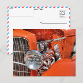 Postal Elegancia clásica del coche: acercamiento del moto