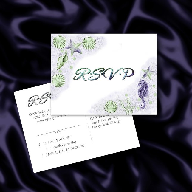 Postal Elegancia Costera | Respuesta Naval en Púrpura y V (Subido por el creador)