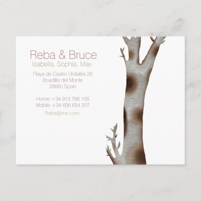 Postal Elegancia de árbol (Anverso)
