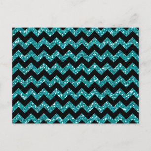 Postal Elegancia de Chevrons turquesa