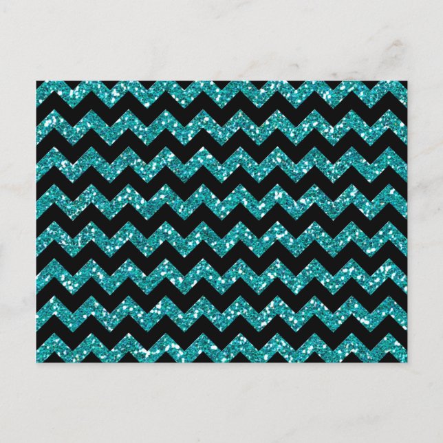 Postal Elegancia de Chevrons turquesa (Anverso)