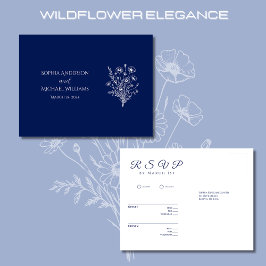 Postal Elegancia de flor silvestre-RSVP-Boda- Postcard